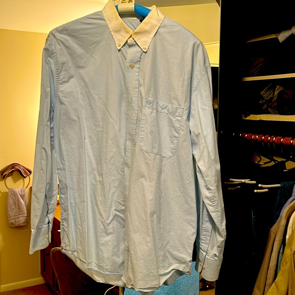 Light Blue Shirt with White Collar Size L